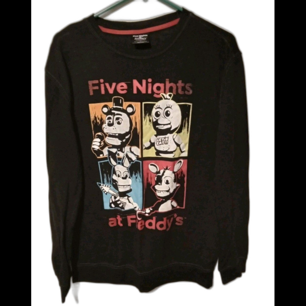 Five Nights At Freddy's 2016 Scott Cawthon Crew Neck Sweatshirt Black Size L